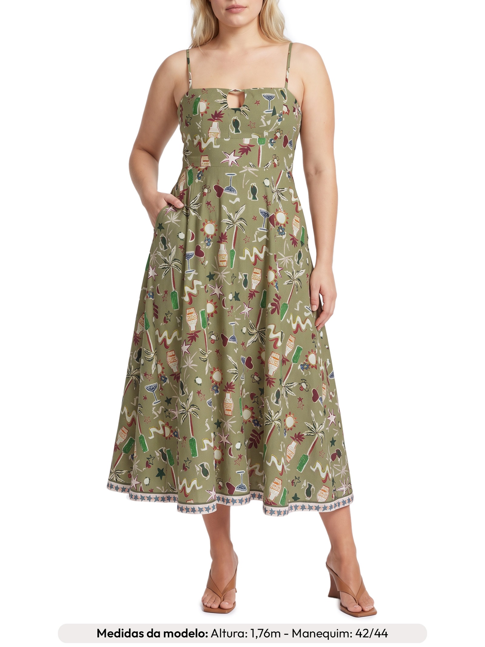 Vestido Talia Estampado Verde Le Lis