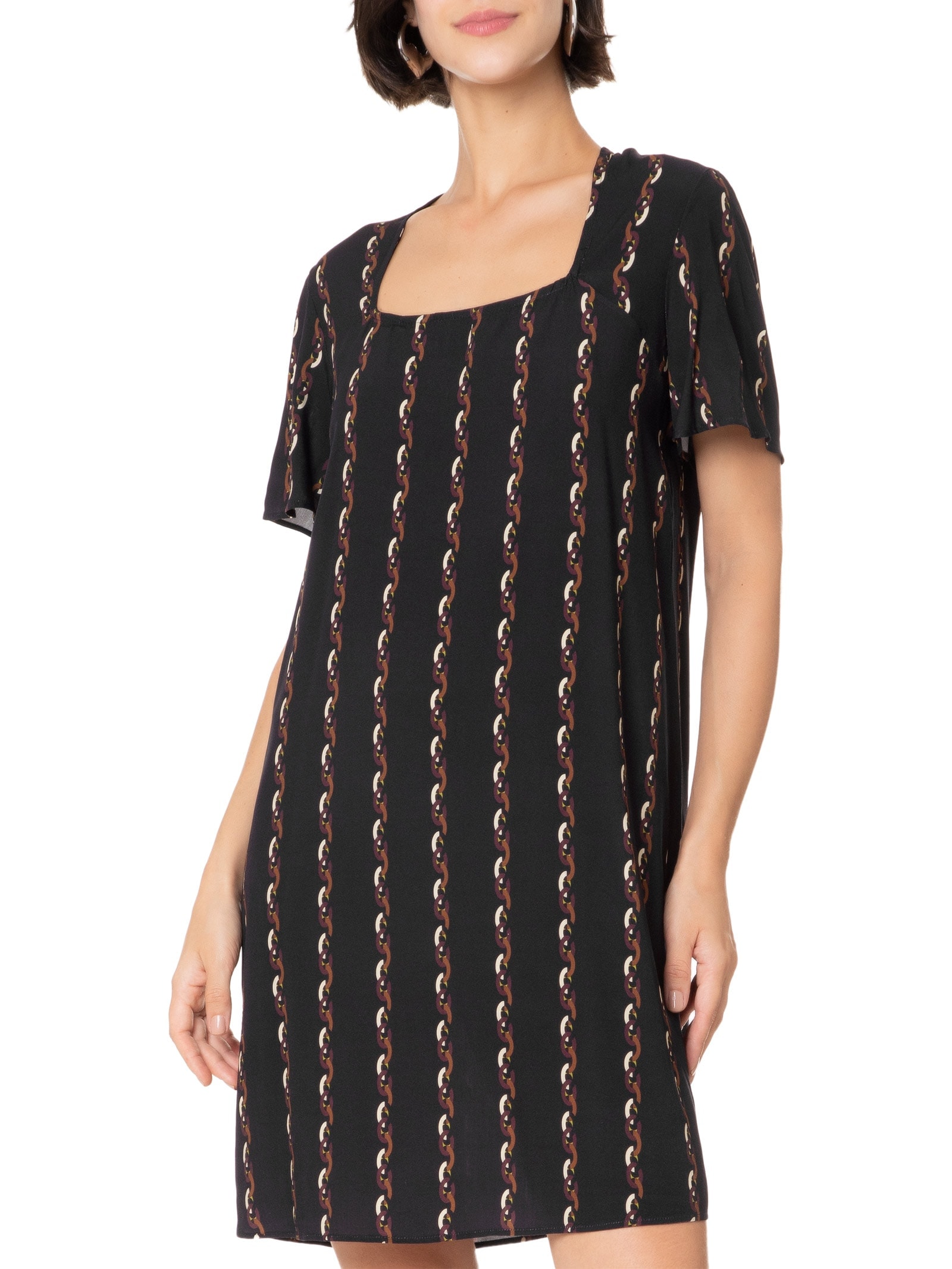 Vestido Tecido Rayon Bali Preto Lez A Lez