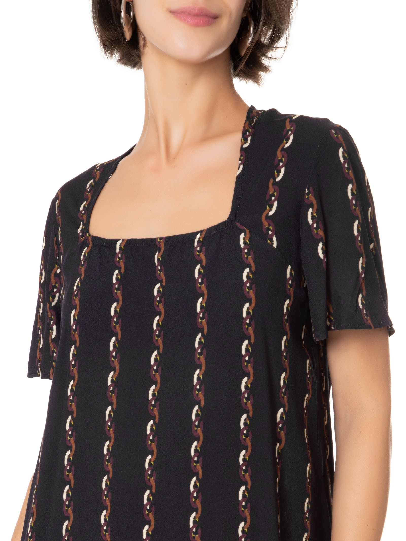 Vestido Tecido Rayon Bali Preto Lez A Lez