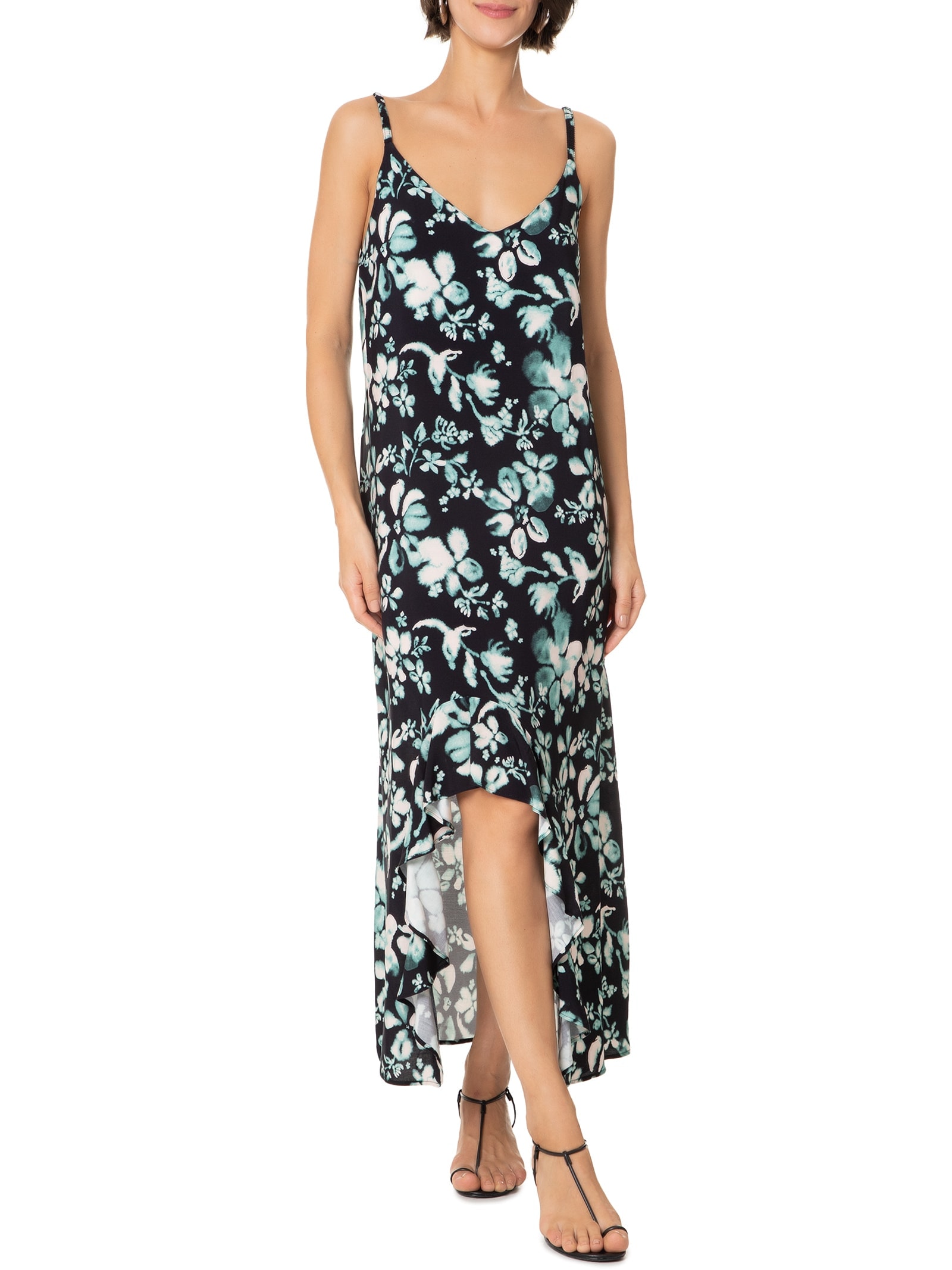 Vestido Tecido Rayon Bali Preto Lez A Lez