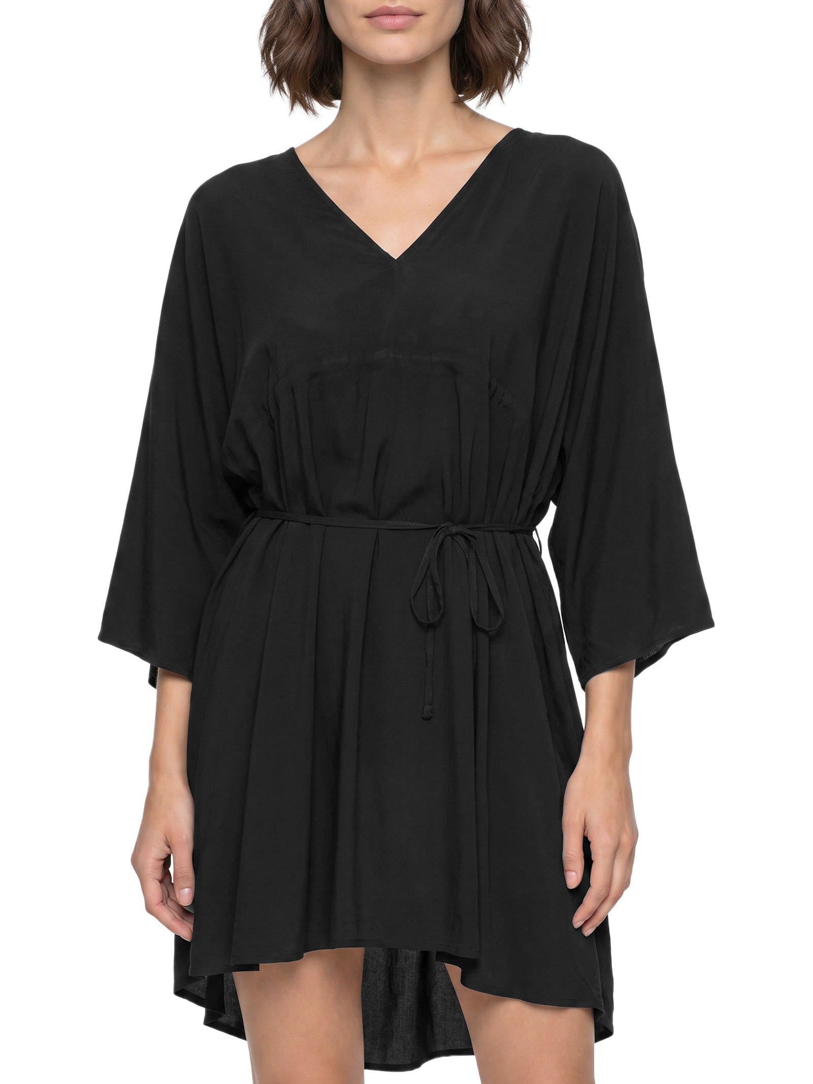 Vestido Tecido Rayon Carmel Preto Lez A Lez