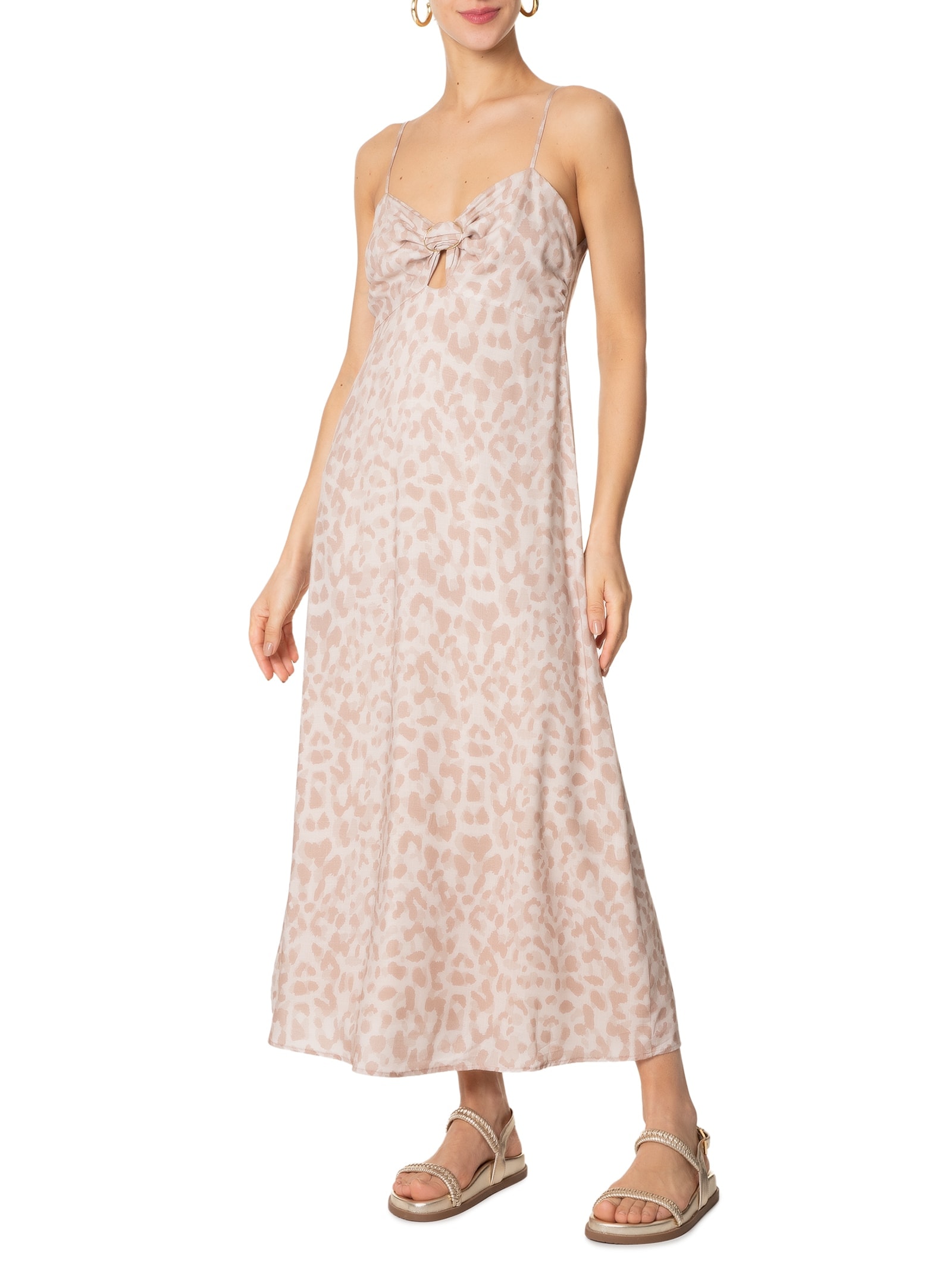 Vestido Tecido Rayon New Slub Animal Print Lez A Lez