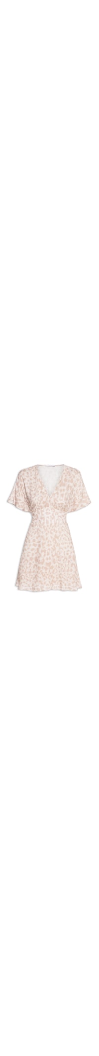 Vestido Tecido Rayon Slub - Animal Print