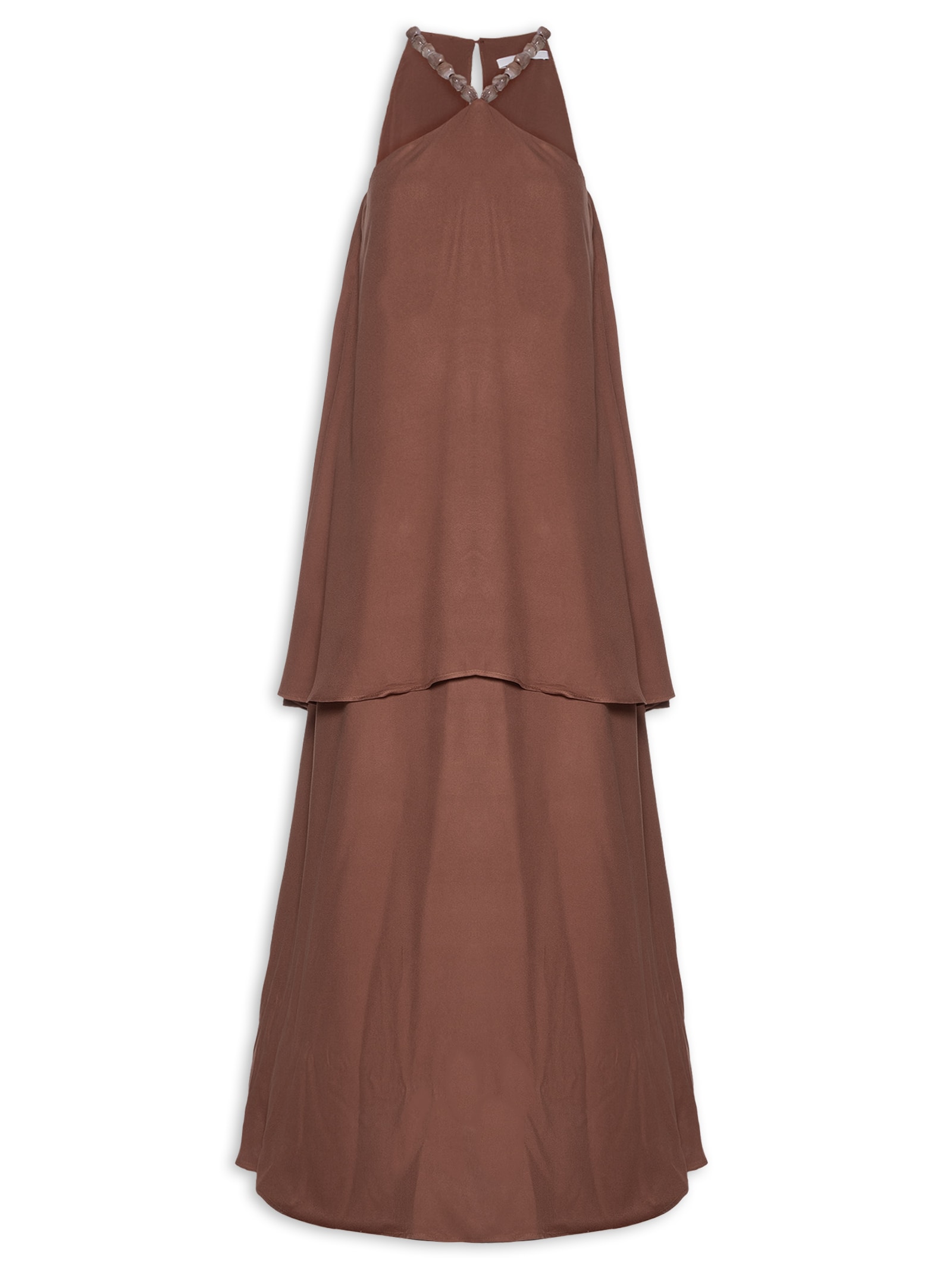 Vestido Tecido Rayon Twill Marrom Lez A Lez