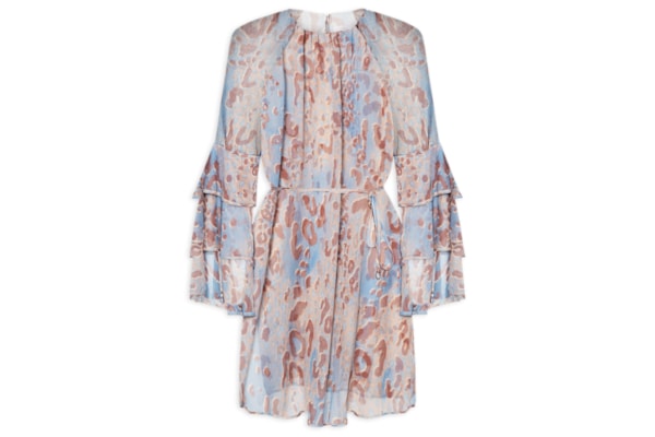 Vestido Tecido Transparência - Animal Print