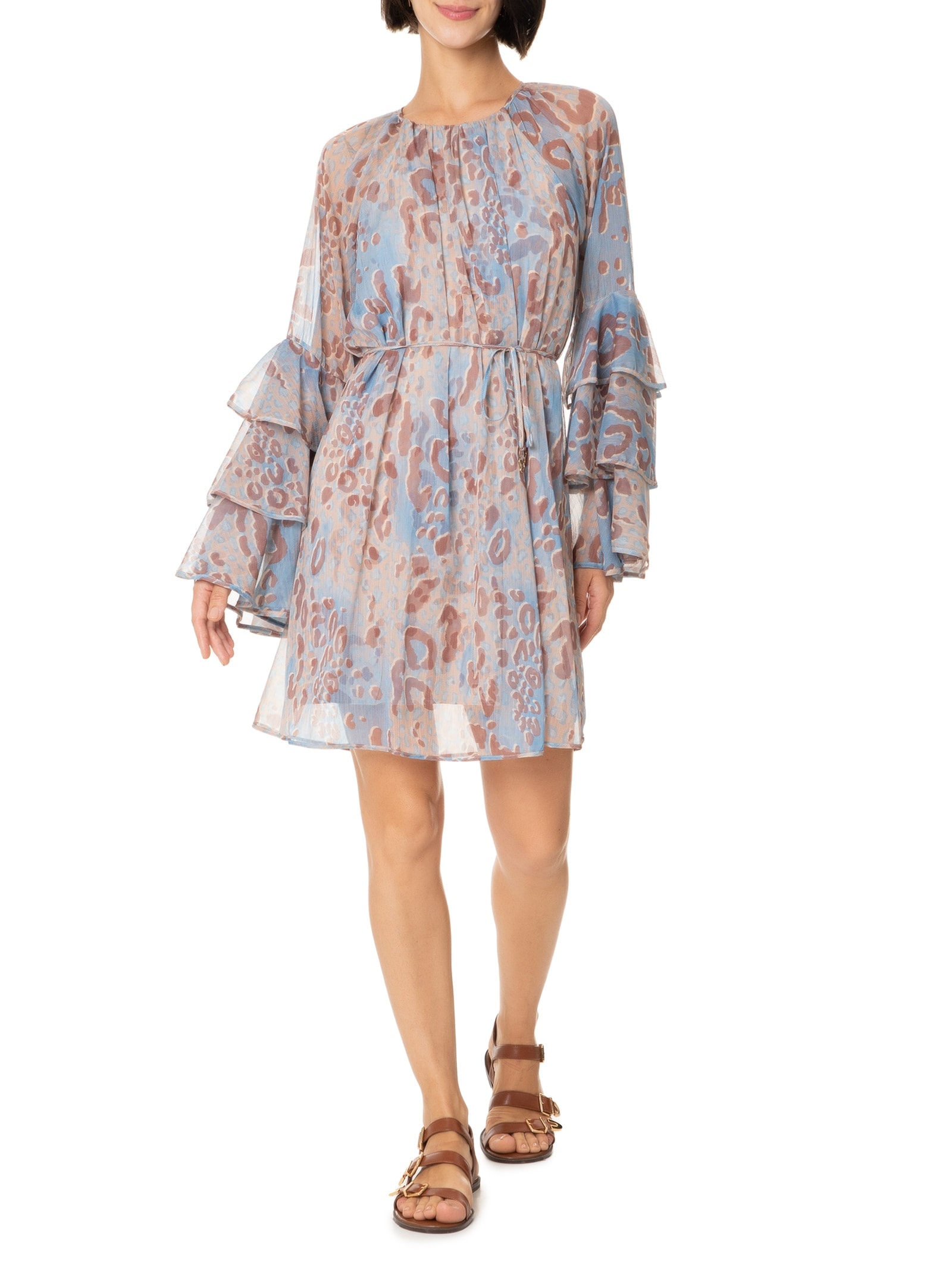 Vestido Tecido Transparência Animal Print Lez A Lez