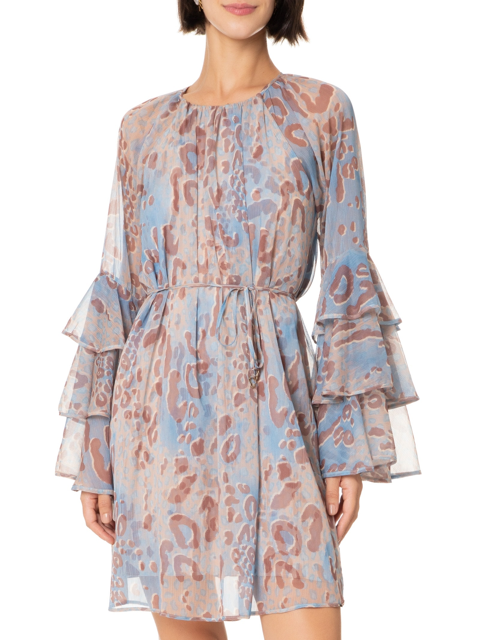 Vestido Tecido Transparência Animal Print Lez A Lez