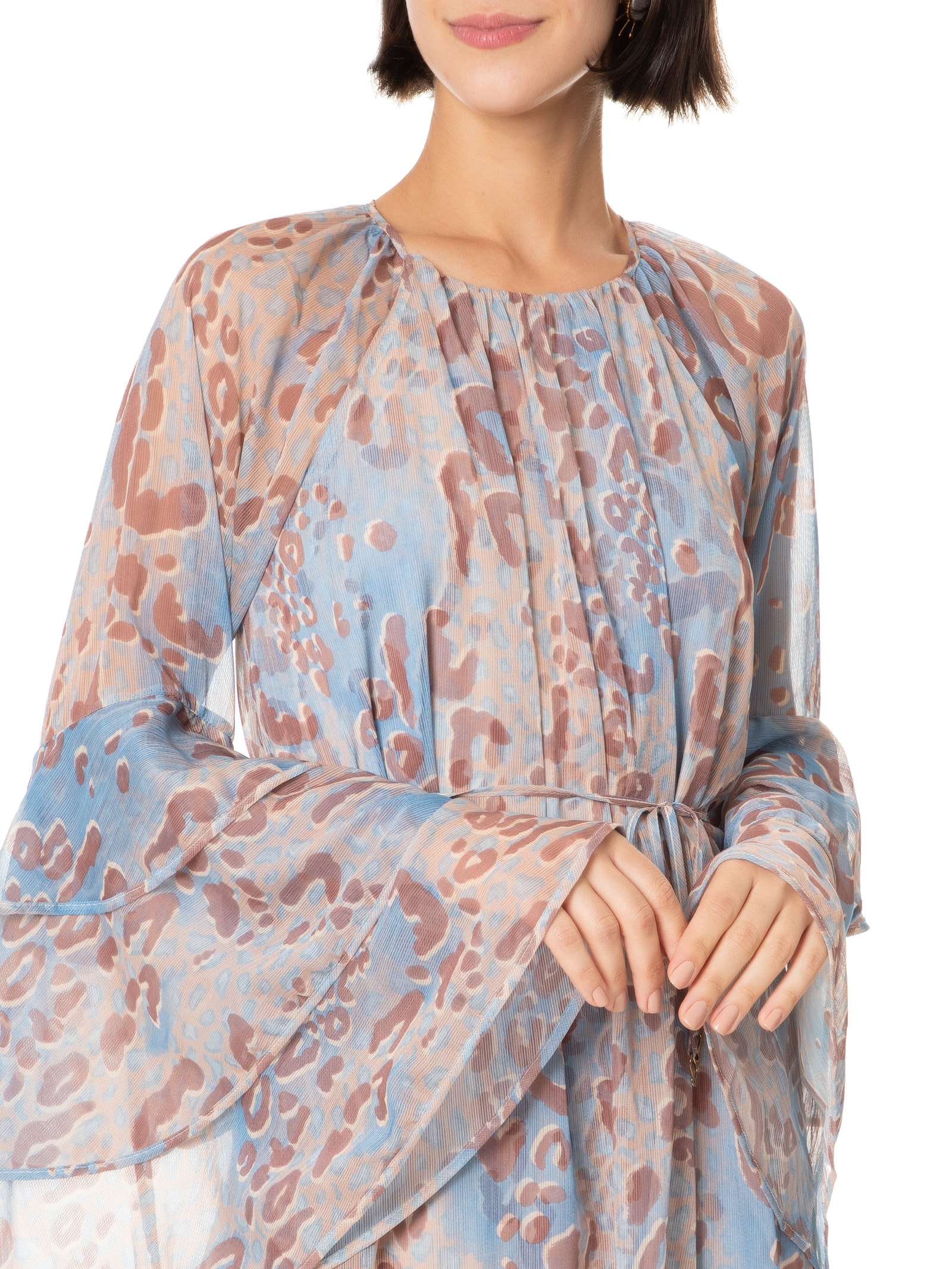 Vestido Tecido Transparência Animal Print Lez A Lez