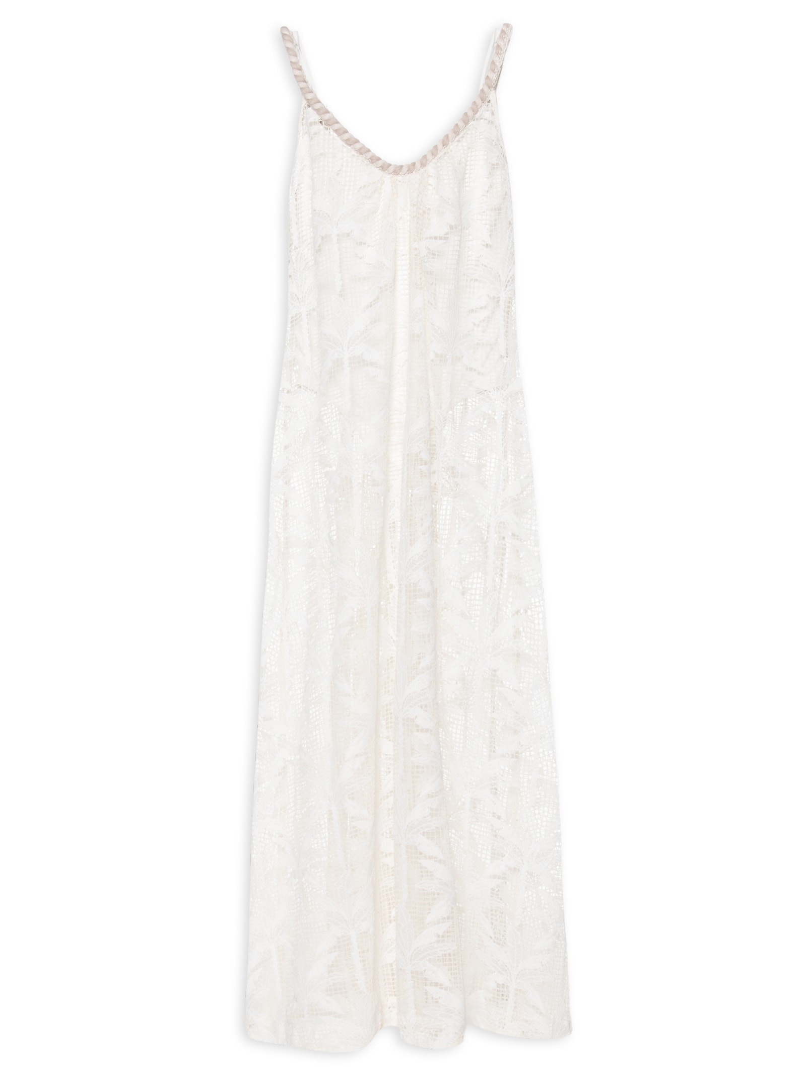 Vestido Tela Artesanal Coqueiro De Flor Off White Farm