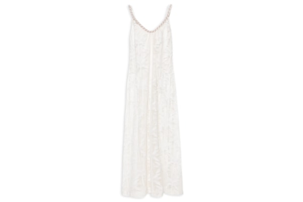 Vestido Tela Artesanal Coqueiro De Flor - Off White