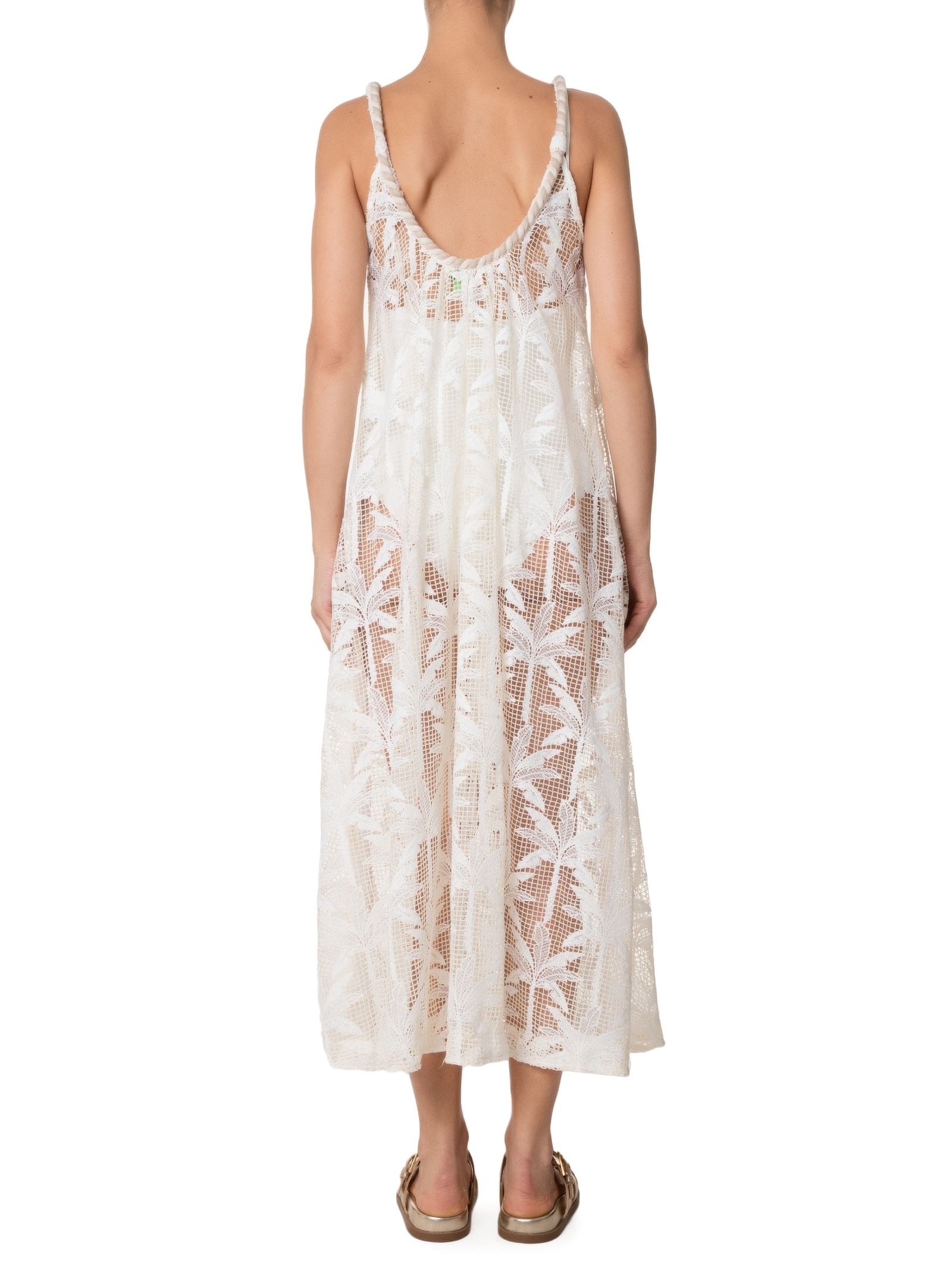 Vestido Tela Artesanal Coqueiro De Flor Off White Farm