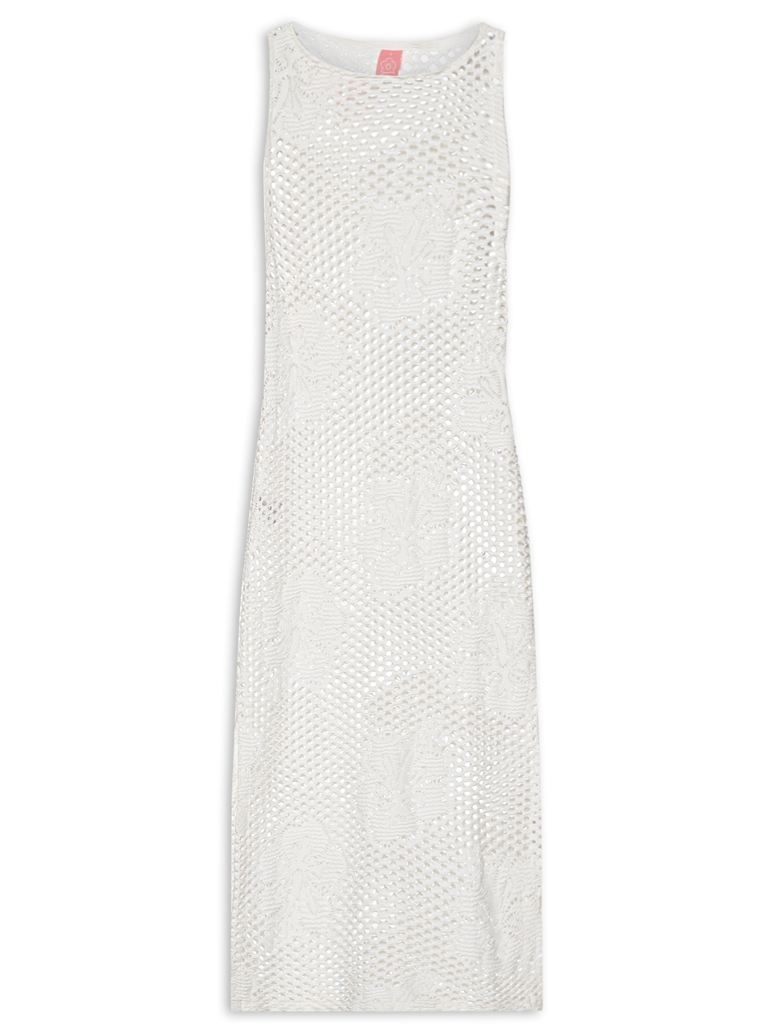 Vestido Tela Hibisco Branco Farm Praia