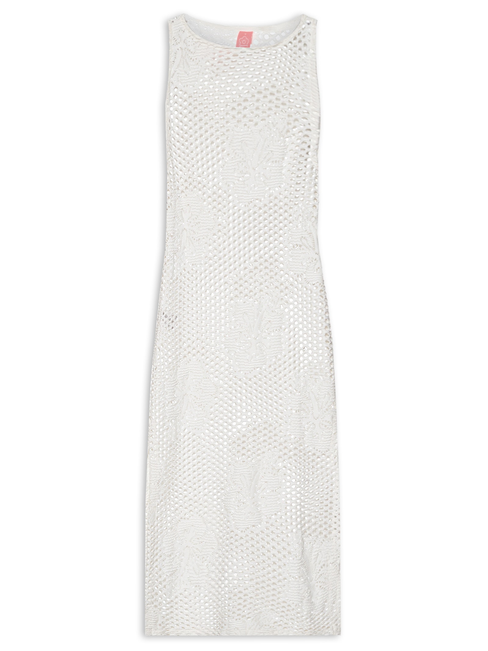 Vestido Tela Hibisco Branco Farm Praia