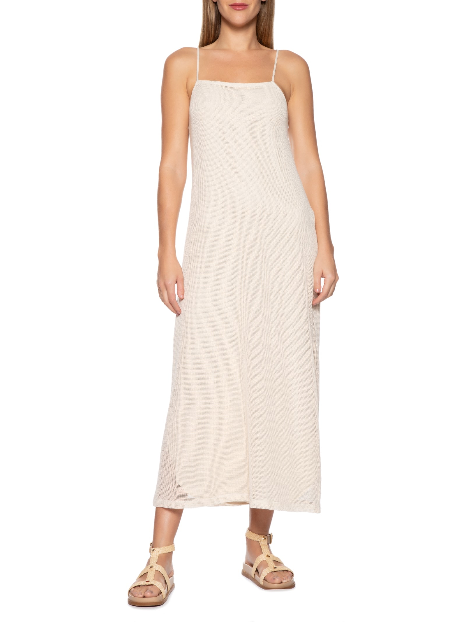 Vestido Tela Midi Bege Osklen