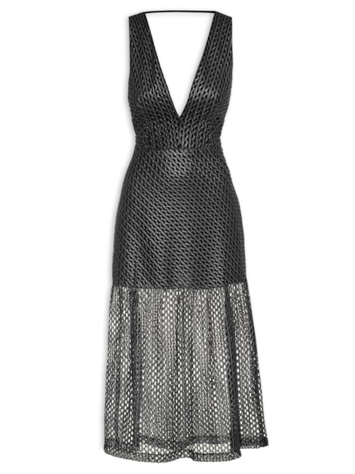 Vestido Textura Craft Foil – Cinza