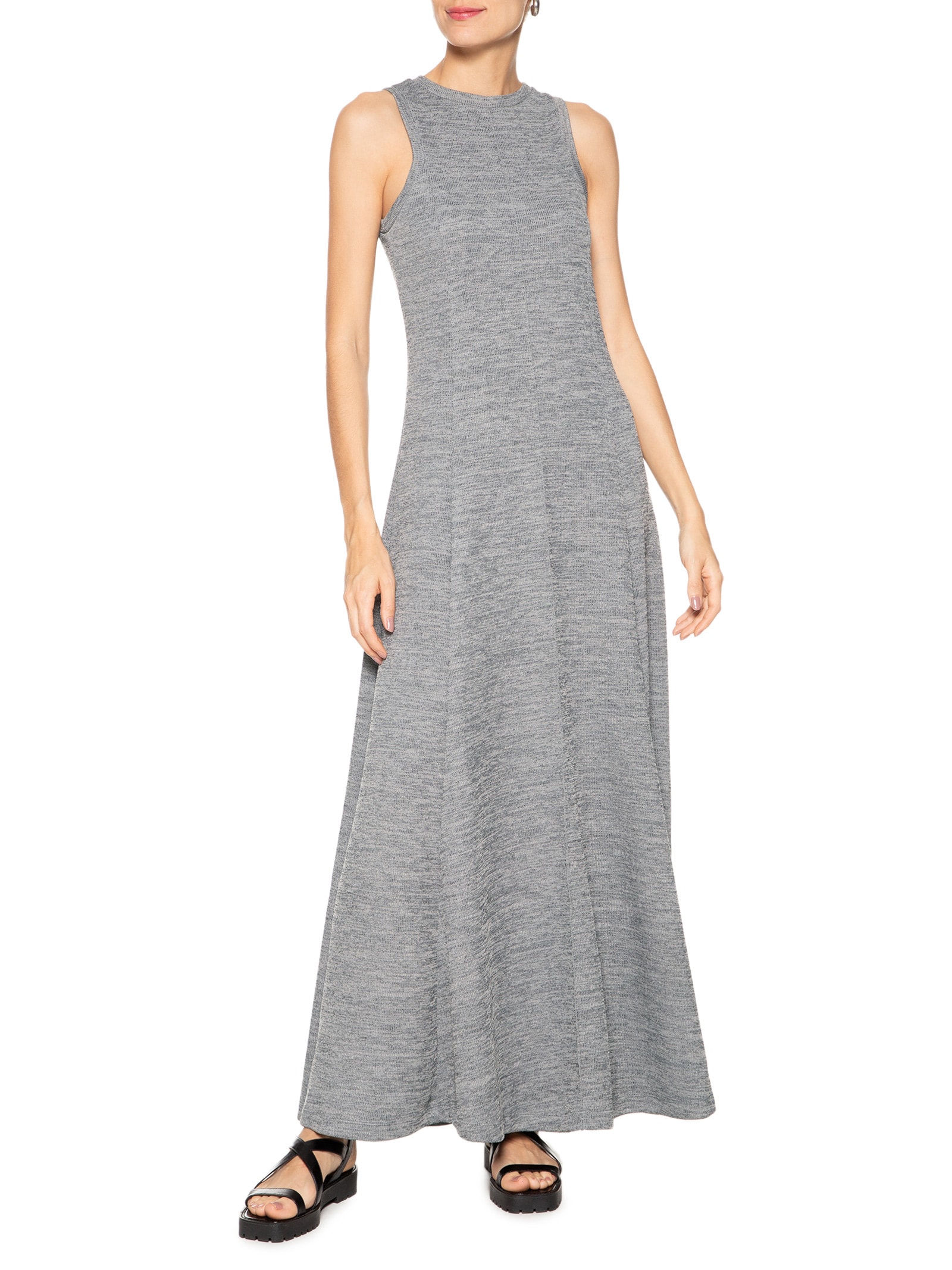 Vestido Texturizado Cinza Basiq