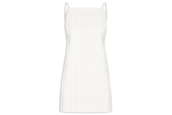 Vestido Tiras Smoking Linen - Branco