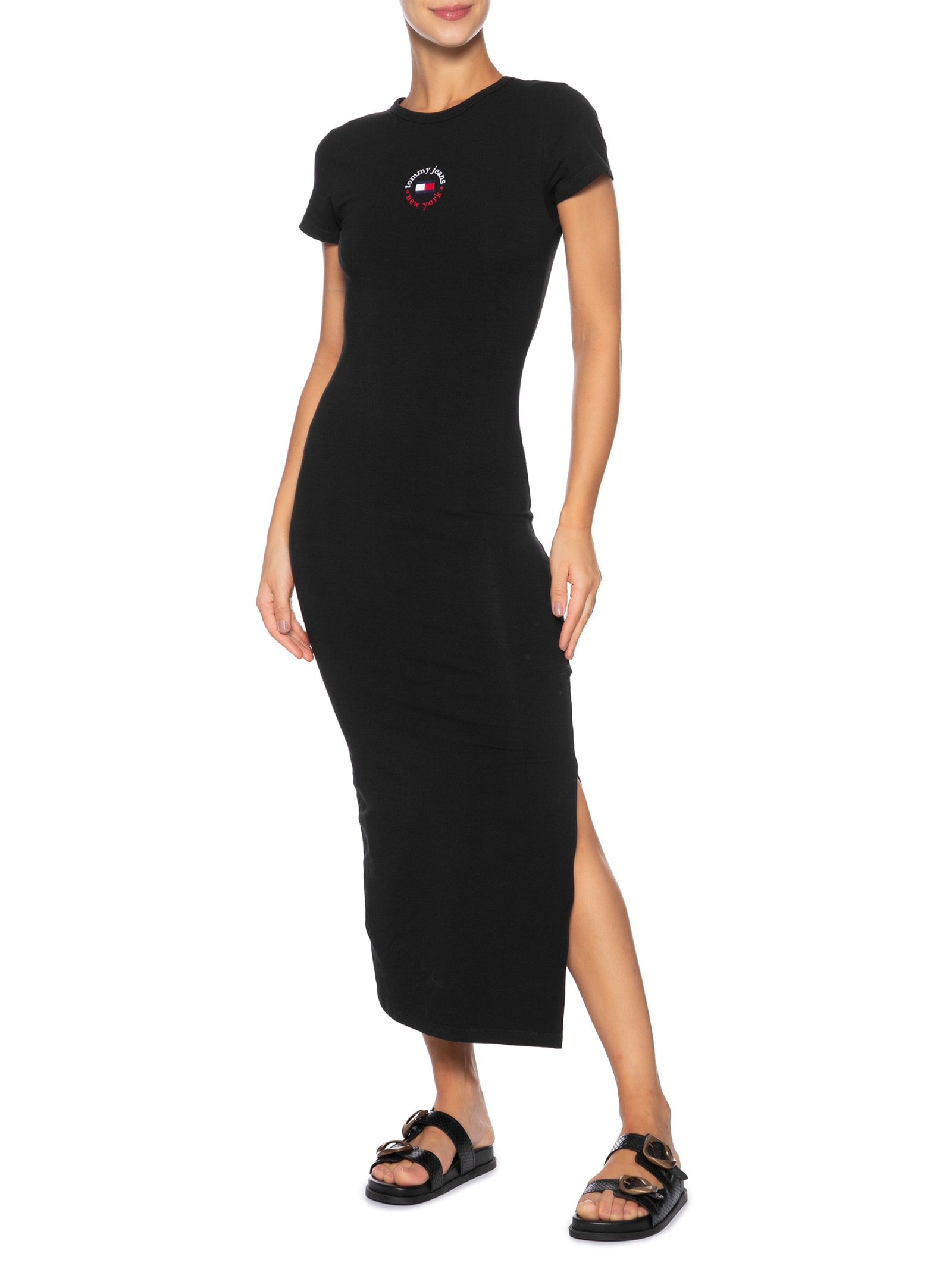 Vestido Tjw Bodycon Logo 2 Dress Preto Tommy Jeans