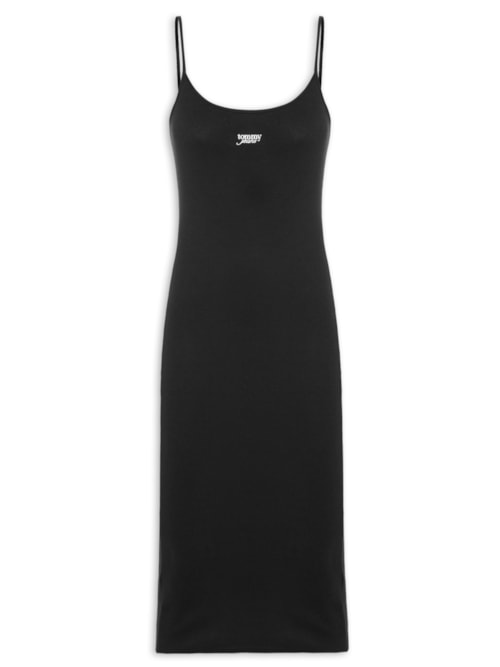 Vestido Tjw Script Strap Midi Dress Ext – Preto
