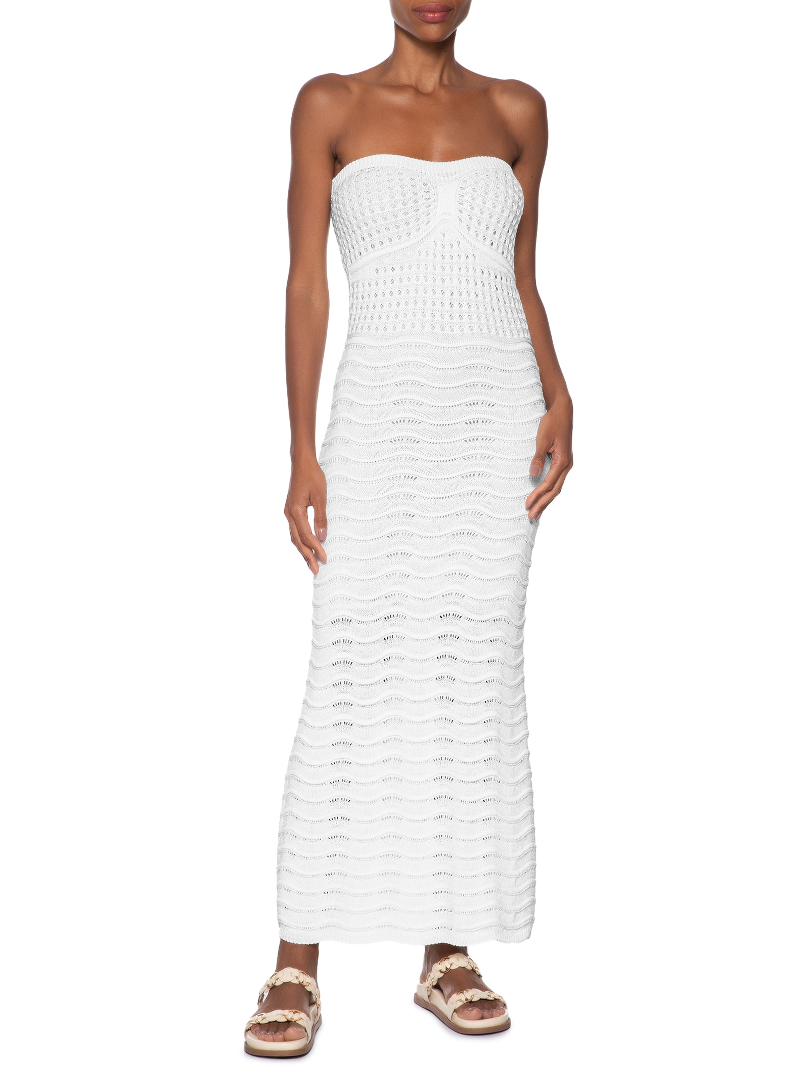 Vestido Tomara Que Caia Tricot Branco Market 33