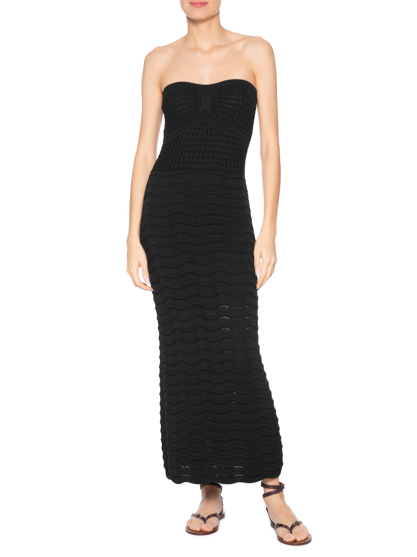 Vestido Tomara Que Caia Tricot Preto Market 33