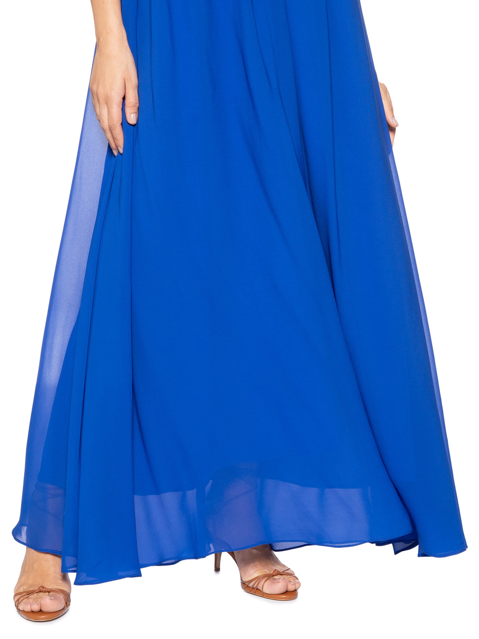 Vestido Transparência Longo Azul Farm