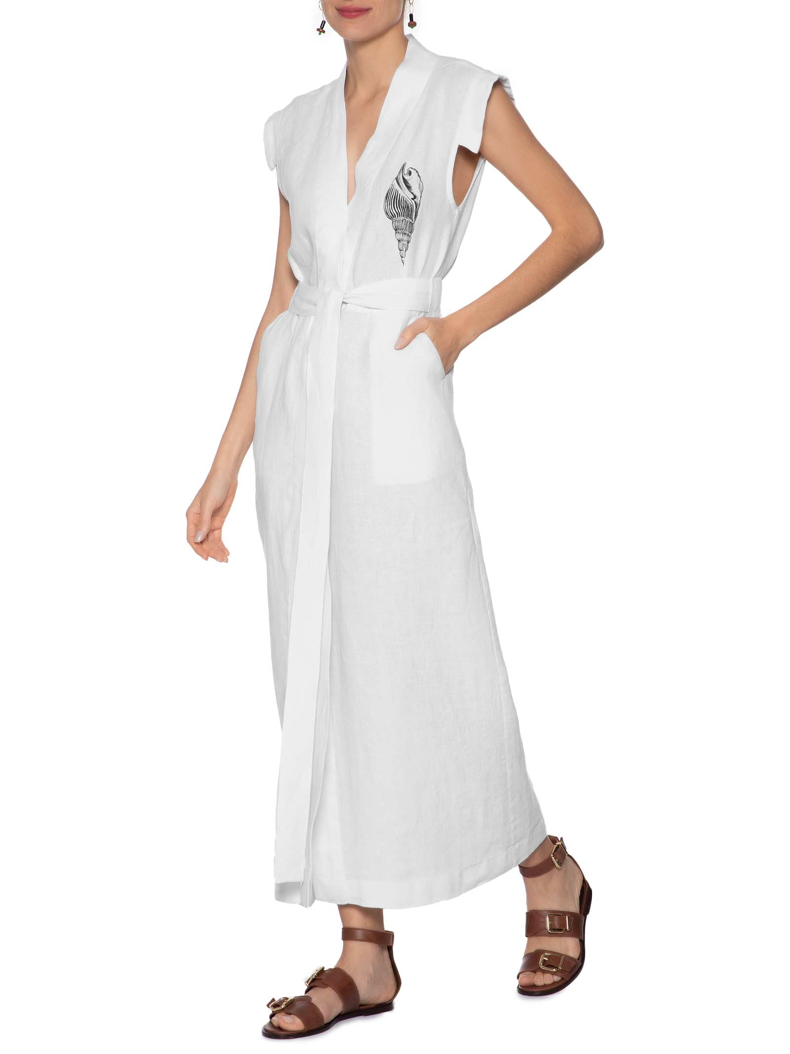 Vestido Transpasse Concha Duo Off White Osklen
