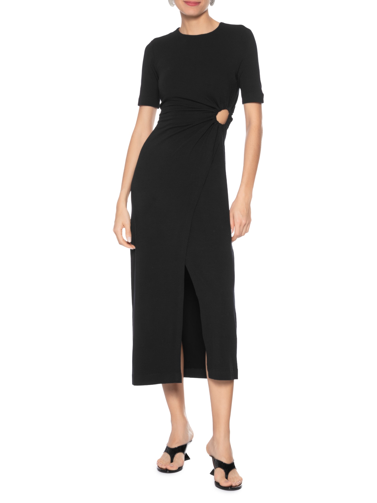 Vestido Transpasse Preto Animale