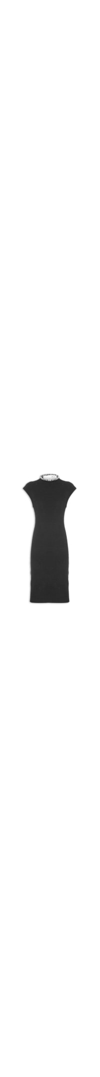 Vestido Tricot Bouclet Pespontos - Preto