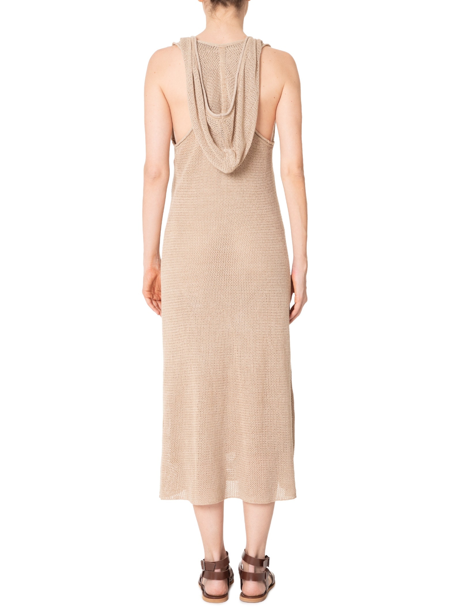 Vestido Tricot Capuz Cortiça Bege Osklen