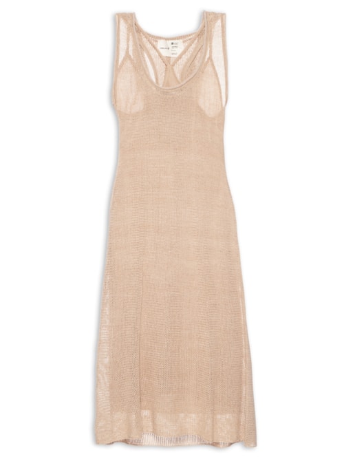 Vestido Tricot Capuz Cortiça – Bege