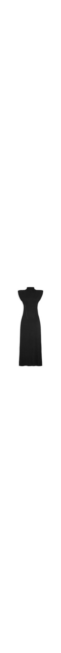 Vestido Tricot Com Ombreiras - Preto