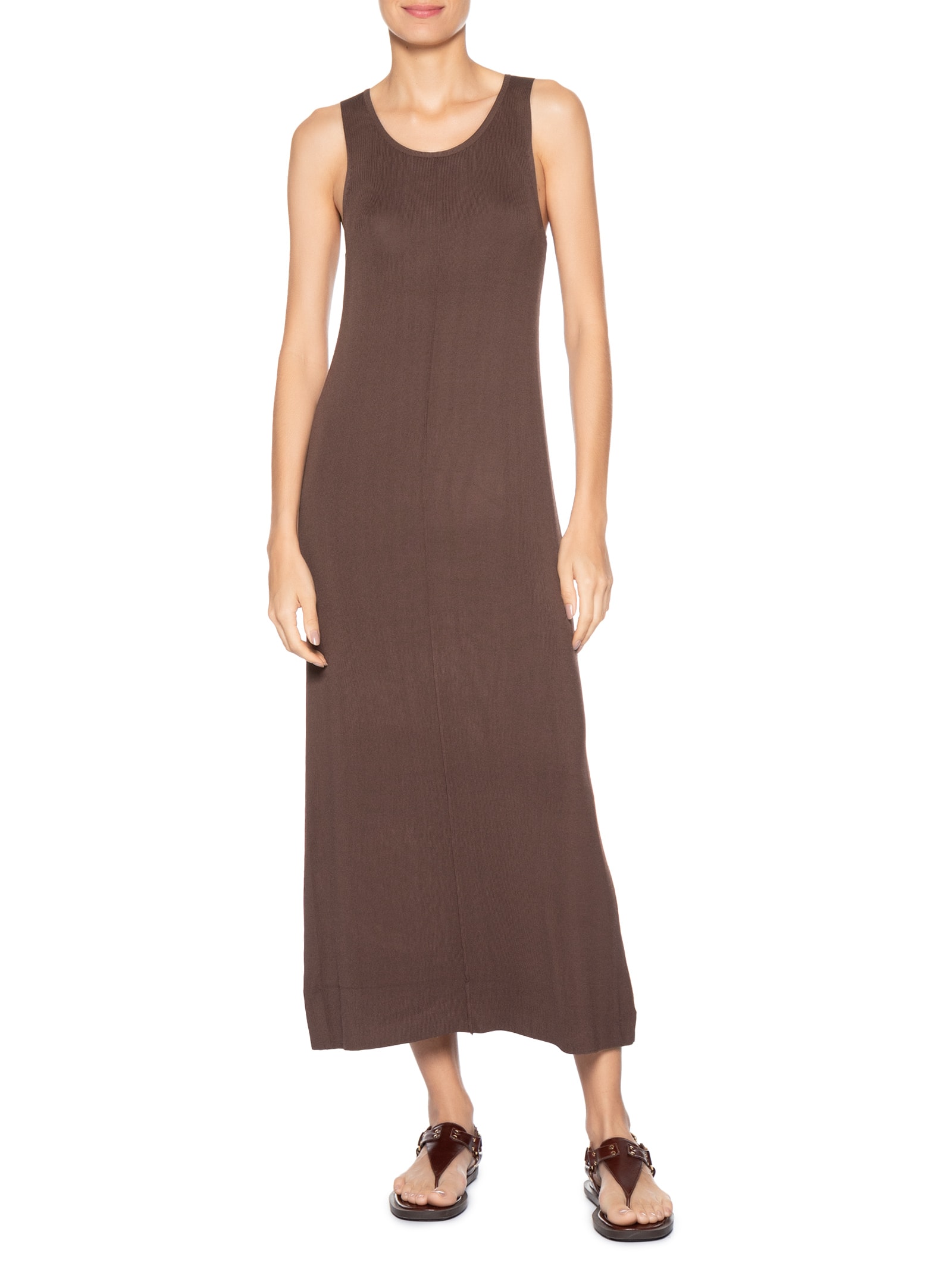 Vestido Tricot Comfy Marrom Basiq