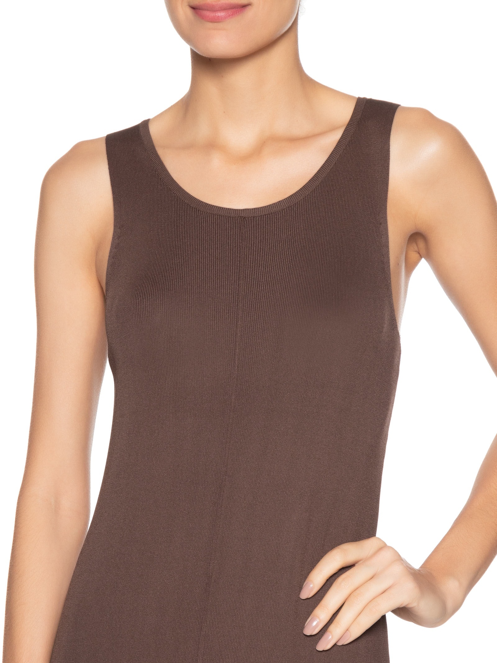 Vestido Tricot Comfy Marrom Basiq