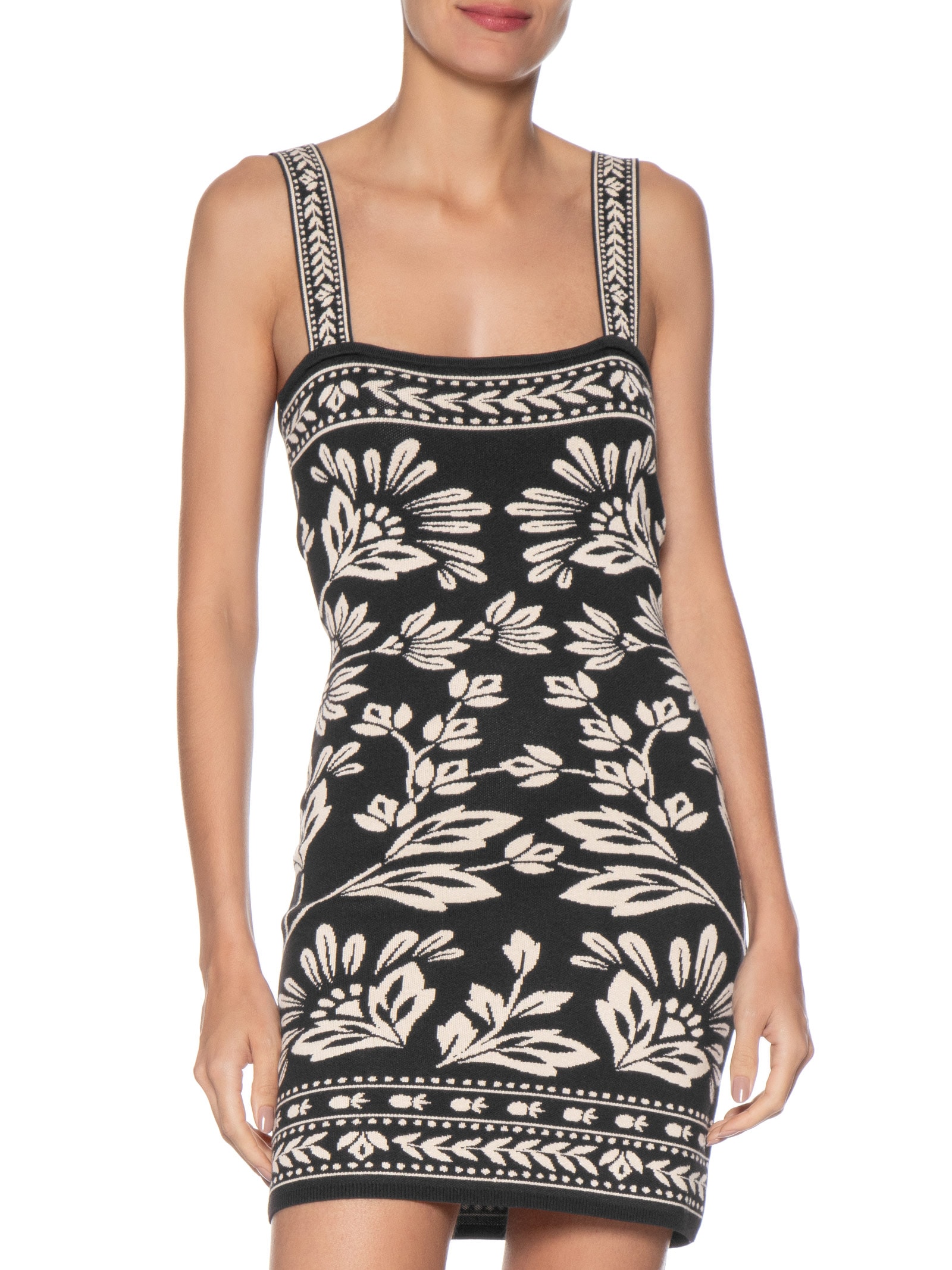 Vestido Tricot Curto Daniela Preto Farm