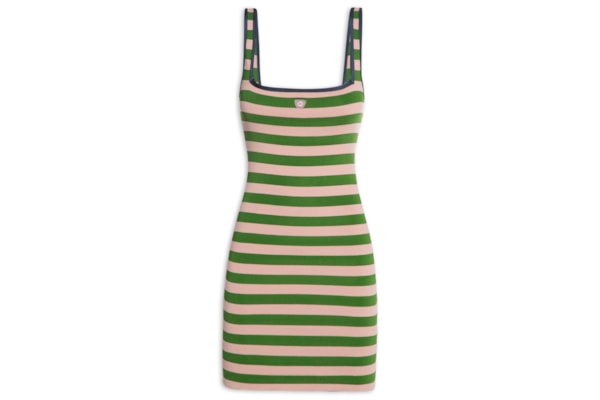 Vestido Tricot Curto Listrado - Verde