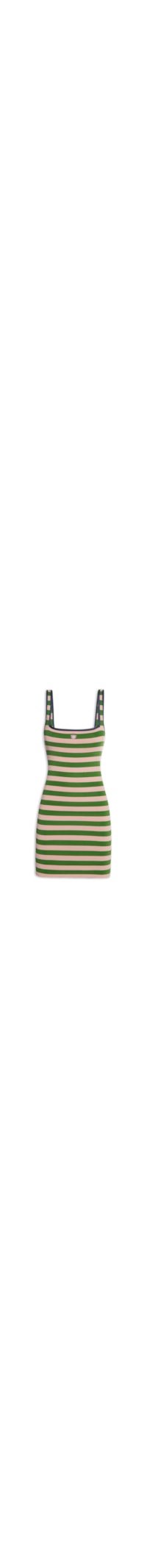 Vestido Tricot Curto Listrado - Verde