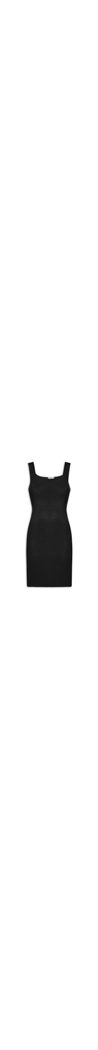 Vestido Tricot Decote Quadrado - Preto