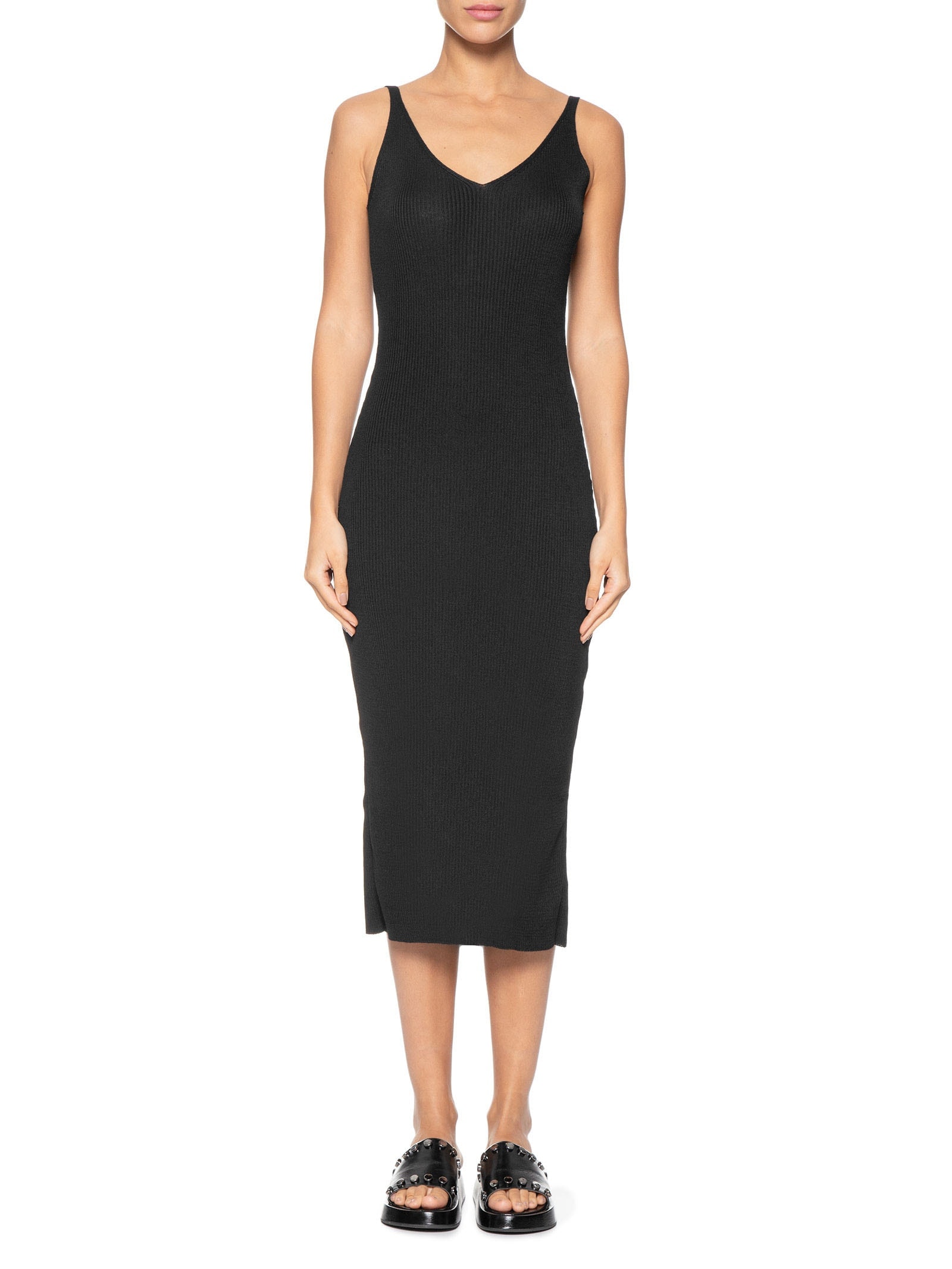 Vestido Tricot Fenda Preto Dress To