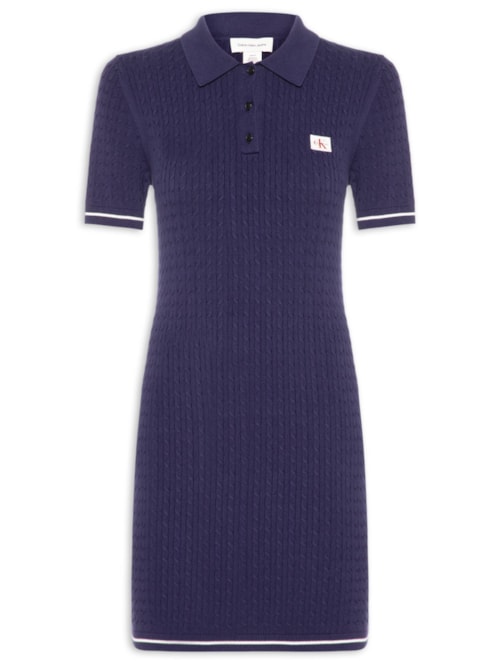 Vestido Tricot GL Polo Curto - Azul