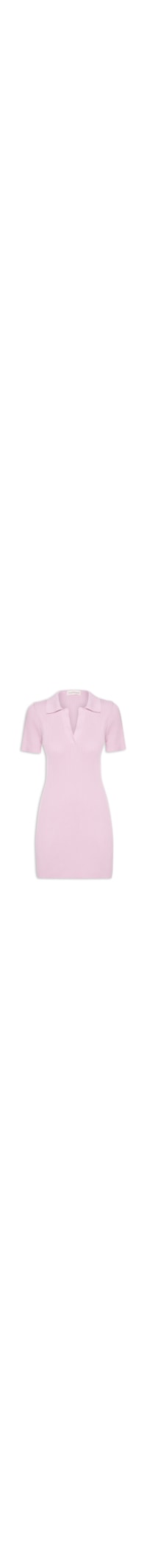 Vestido Tricot Gola Polo - Rosa