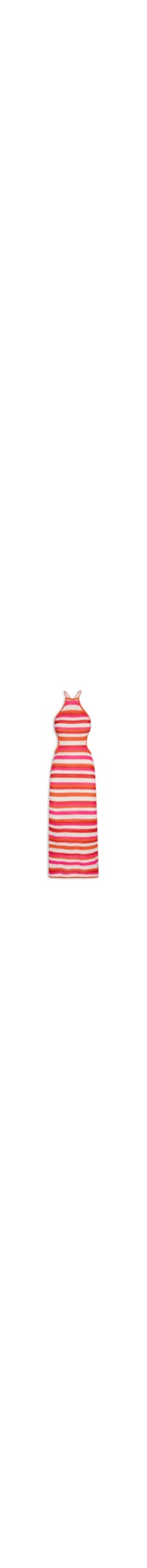 Vestido Tricot Listrado - Rosa