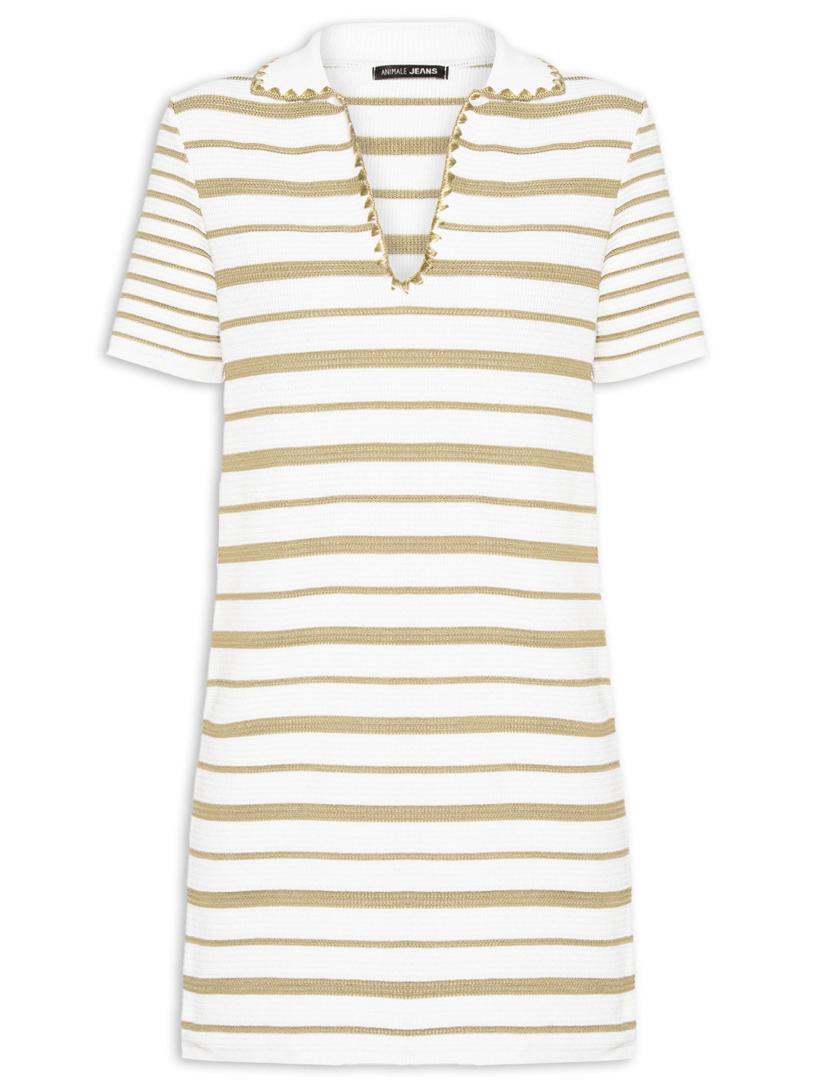 Vestido Tricot Listras Verde Animale Jeans