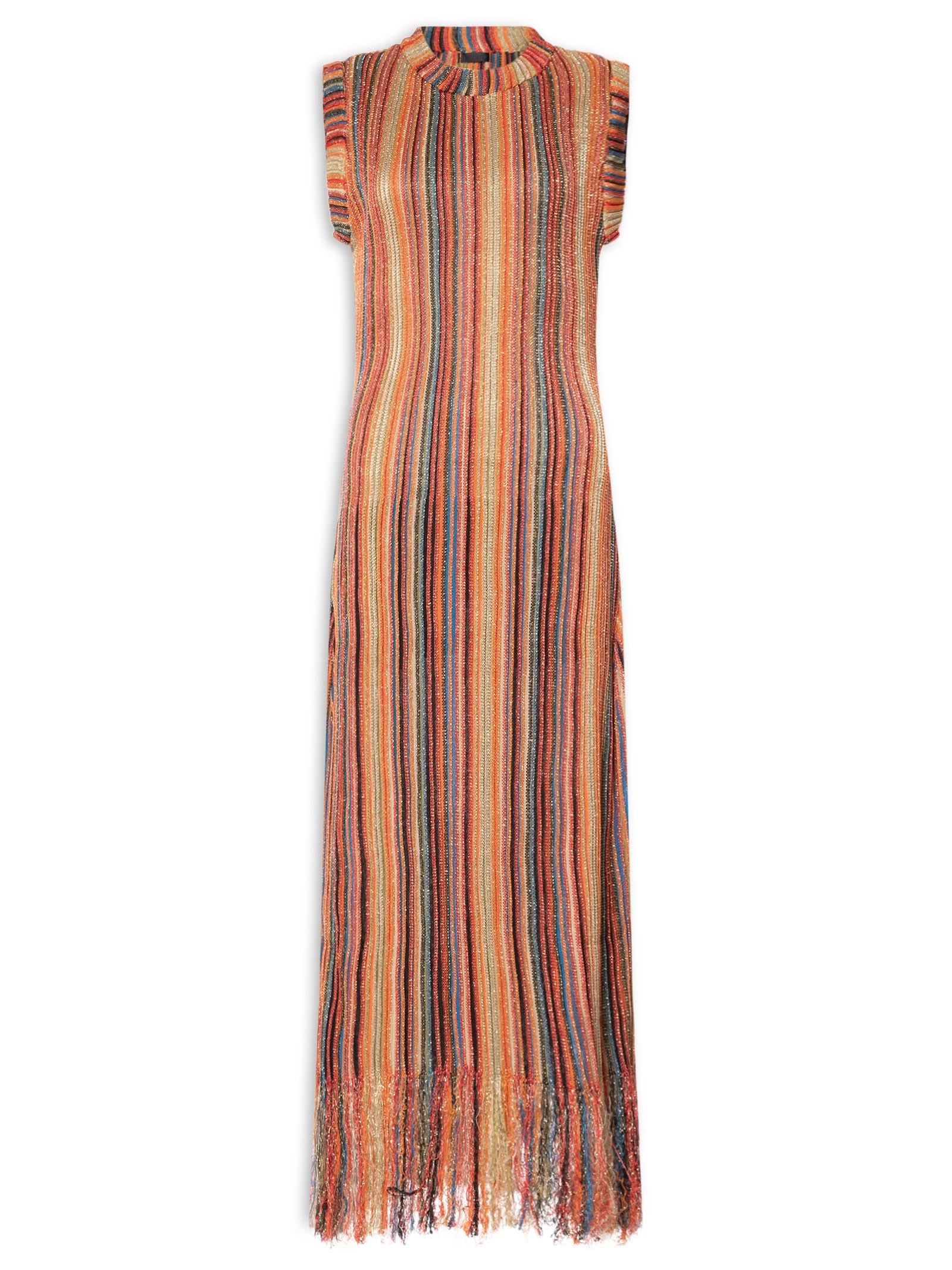 Vestido Tricot Longo Nervuras Vermelho Osklen