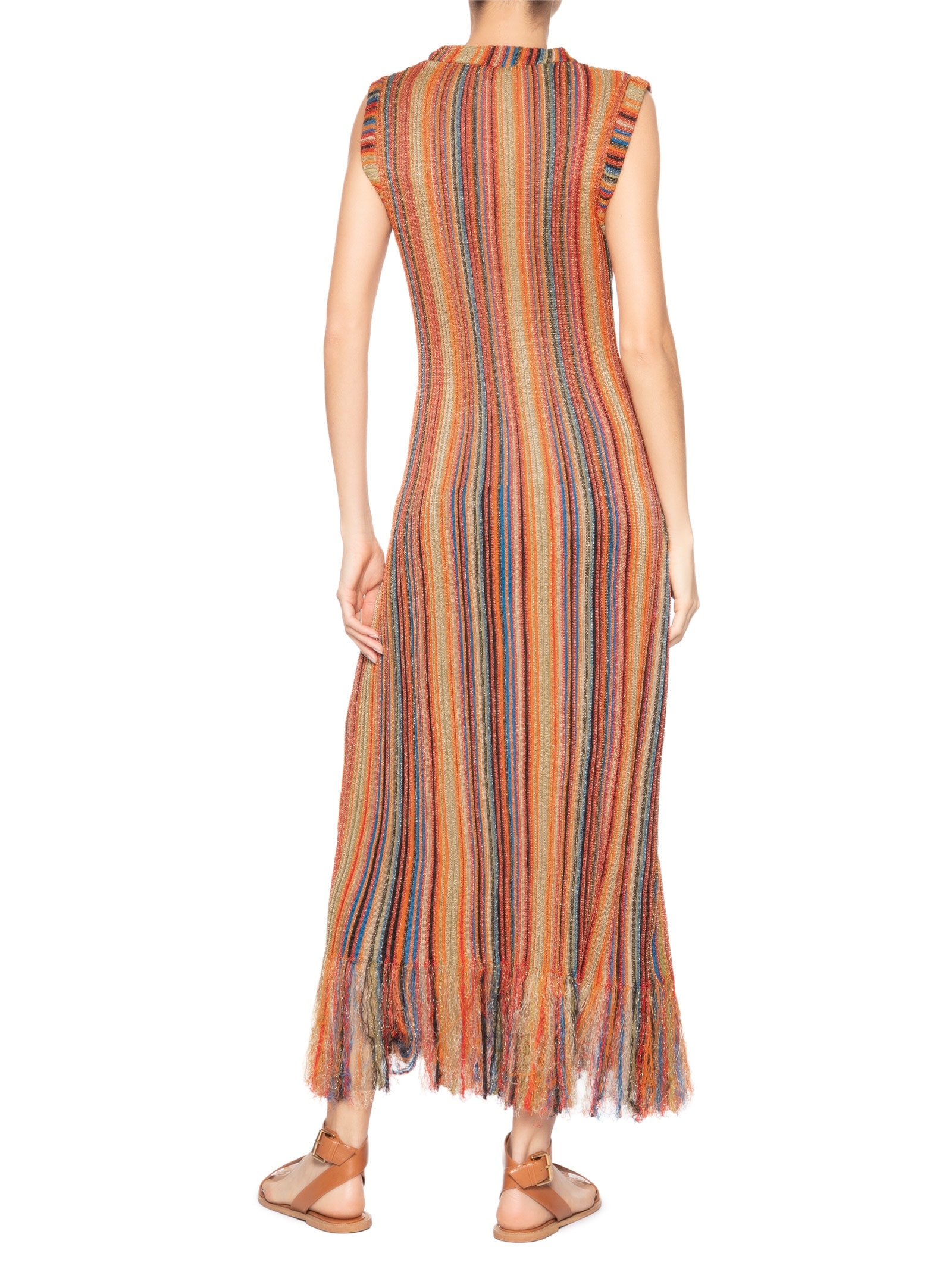 Vestido Tricot Longo Nervuras Vermelho Osklen