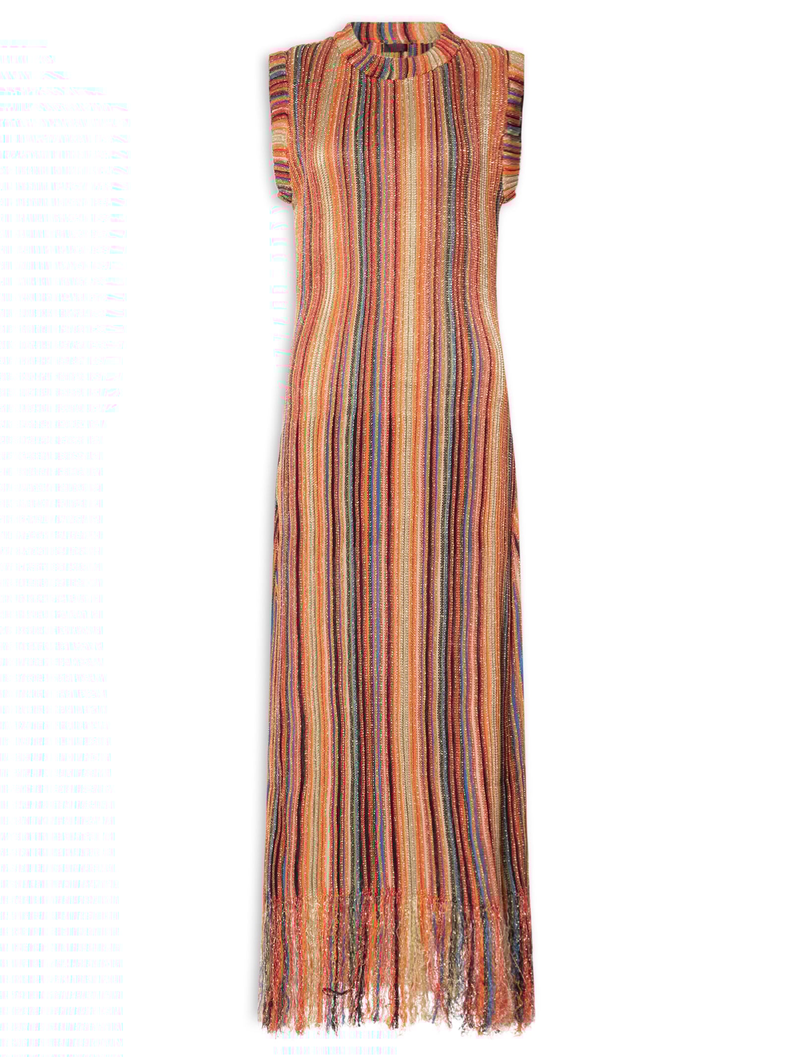 Vestido Tricot Longo Nervuras Vermelho Osklen