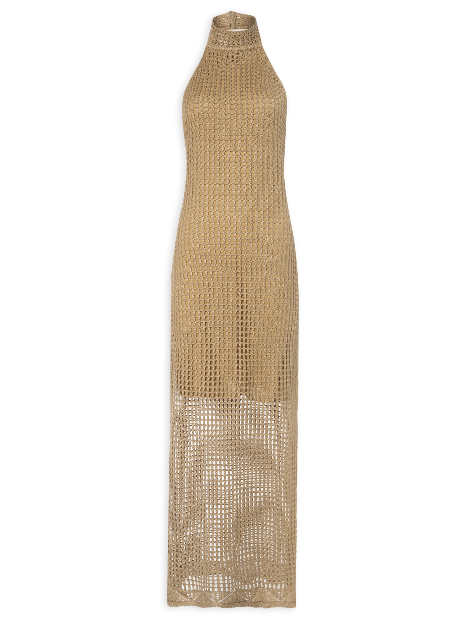 Dress To Vestido Tricot Lurex Gola Dourado - Main Image