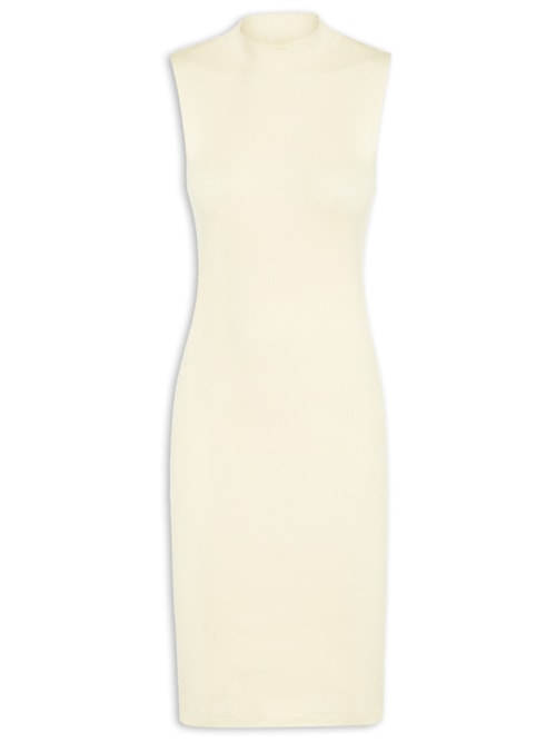 Vestido Tricot Midi – Bege