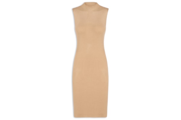 Vestido Tricot Midi - Bege 