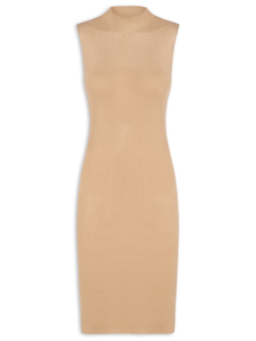 Vestido Tricot Midi – Bege